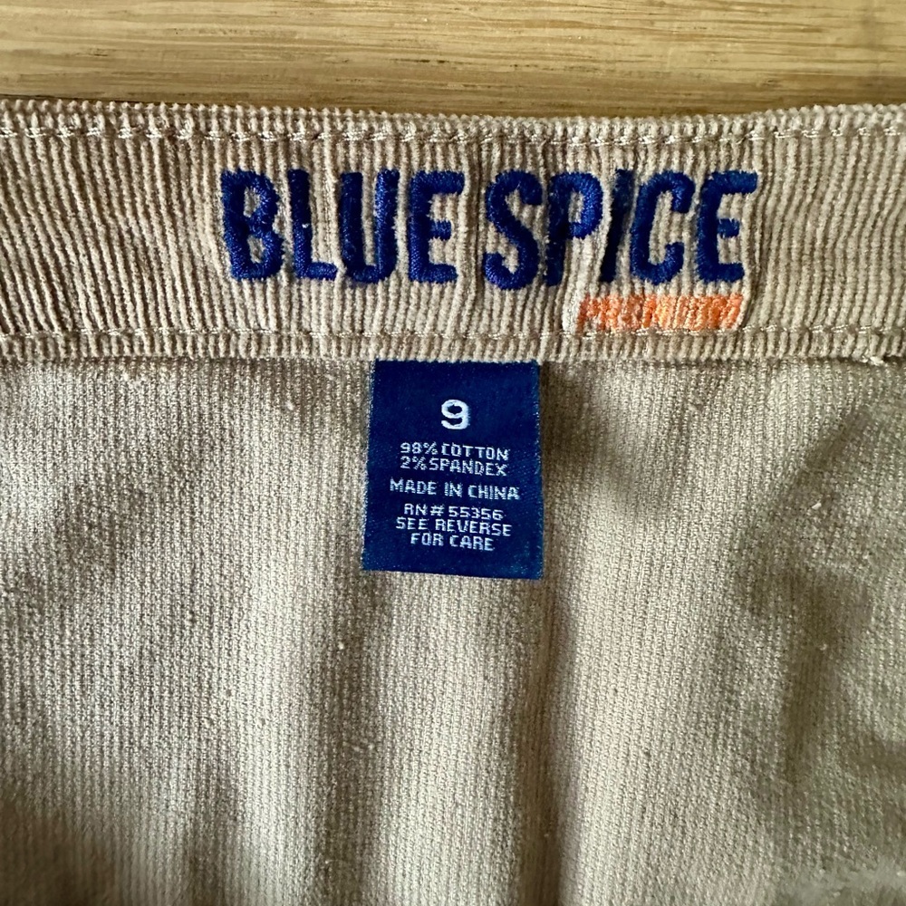 ✨ Blue Spice Taupe Corduroy‎ Mini Skirt Snap Front High Waist Size 9 ✨ - Picture 8 of 10